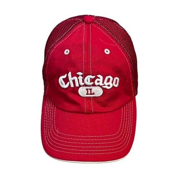 Men's Tyvis Chicago Illinois Windy City Red & White Baseball Hat - Picture 1 of 12